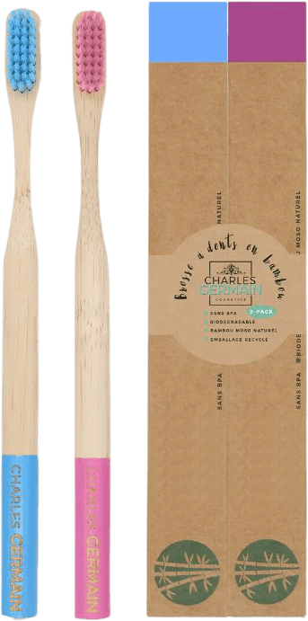 Brosse à Dents Bambou Duo Bleu & Rose